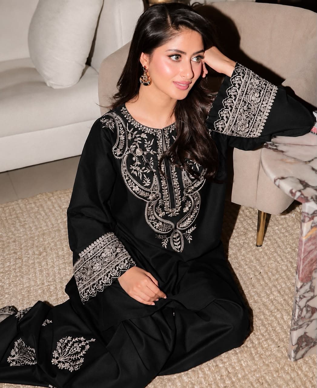 URGE Shamooz Silk Embroidered Unstitched 2-Piece Suit