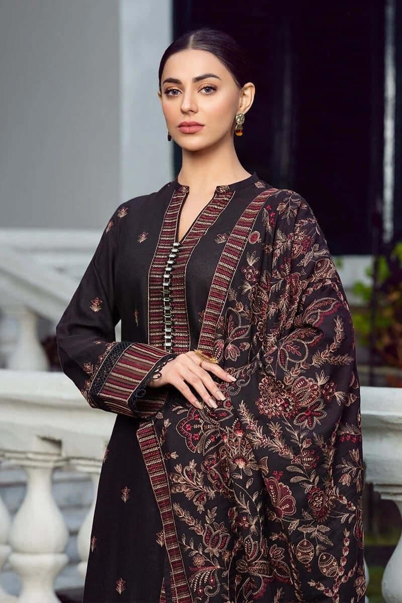 BAREEZE Dhanak Embroidered Luxury Unstitched 3-Piece Suit