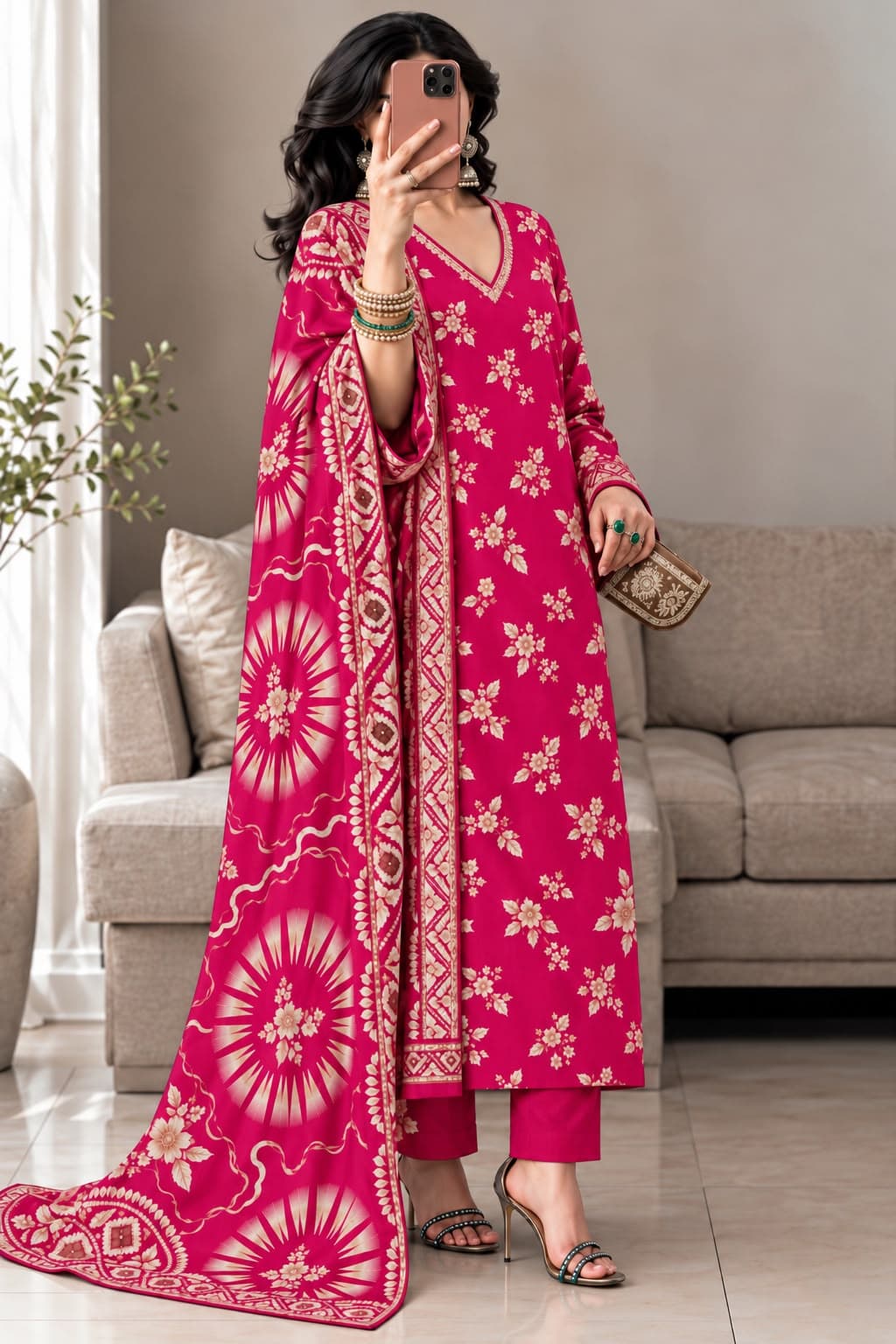 Embroidered Luxury Unstitched 3-Piece Suit
